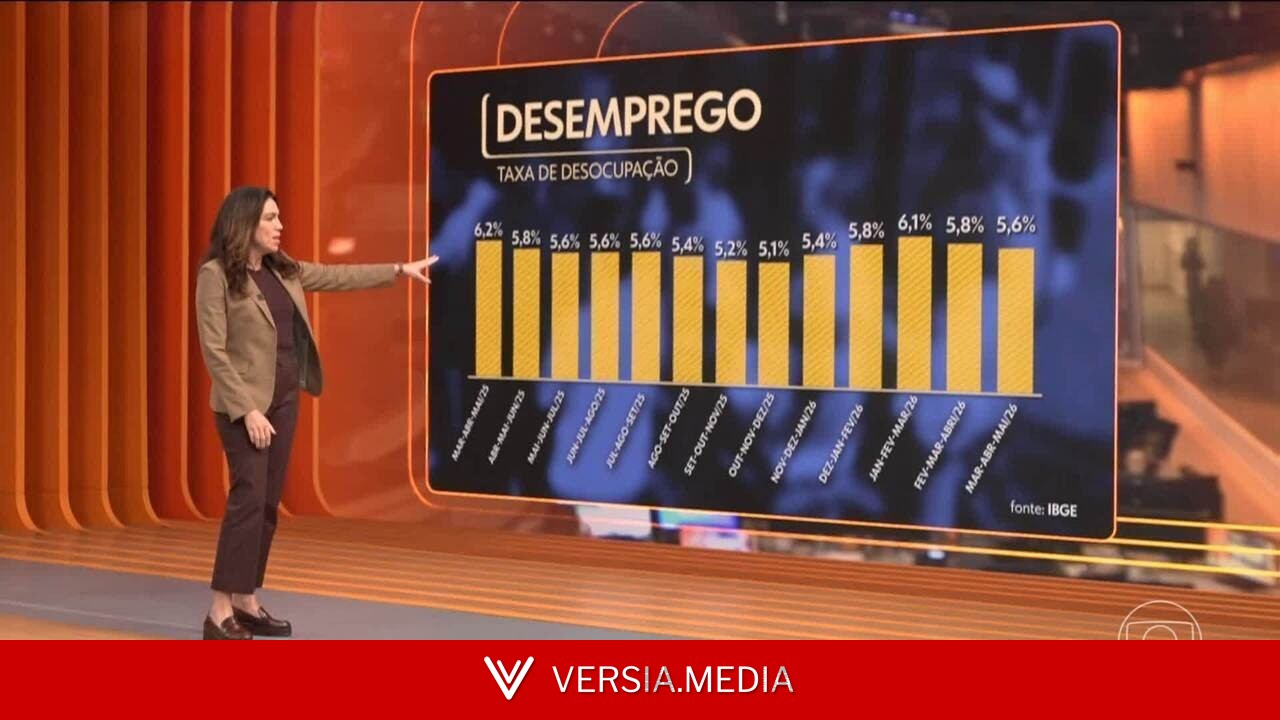 Desemprego fica em 5,6% no trimestre até maio, menor taxa para o período, diz IBGE